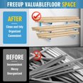 thumbnail image 4 of ERDS-Lumber Rack,Wall Mount Lumber Storage Rack,Heavy Duty Lumber Rust Resistant Steel Rack Wall Mounted with 3-Level for Garage,Lumber, Wood, Pipes, Ladder, 2PACK, 4 of 4