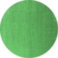 thumbnail image 1 of Ahgly Company Indoor Round Solid Emerald Green Modern Area Rugs, 3' Round, 1 of 4