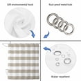 thumbnail image 5 of Beige Stripes Waterproof Fabric Shower Curtain, Simple Beige White Texture Waterproof Fabric Shower Curtain for Bathroom Curtains Bathtubs Hotel Washable Shower Curtains with 12 Hooks Standard 72x72, 5 of 8