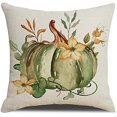 thumbnail image 4 of Fall Pumpkin Throw Pillow Covers Autumn Thanksgiving Throw Pillow Covers Full Flax Cute Throw Pillow Case Set of 4 (18 x 18) for Sofa Bed Home Decor, 4 of 6