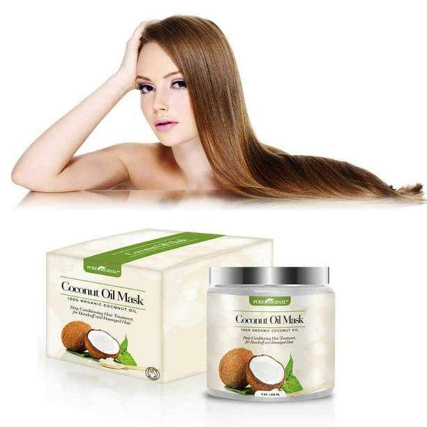 Original Organic Coconut Oil Hair Mask, Natural Hair Care Treatment - Hydrating & Restorative Mask - Promotes Healing and Natural Hair Growth, Repairs and Damaged Hair, 8 oz. - Walmart.com