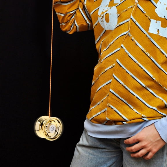 FENGGUIQU Beginner Fixed Shaft Yo-Yo Set with Golden Alloy Design, Ideal for Competitions and Skill Development