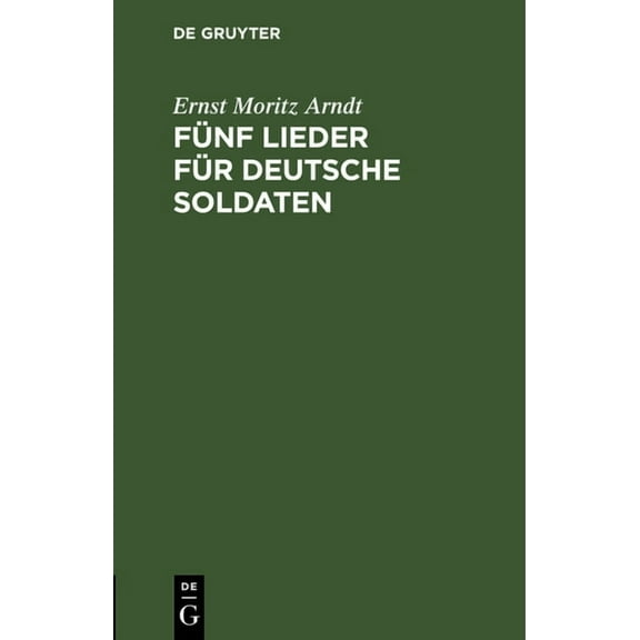 Fünf Lieder Für Deutsche Soldaten (Hardcover)