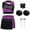 A Purple Black, variant on Girls 5Pcs Cheerleading Uniform Shiny Crop Tops Dance Skirt and Pom Pom Headband Socks Set B Red 14