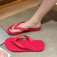 thumbnail image 2 of FRSASU Sandales de Plage Minces pour Femmes, Pantoufles de Douche Plates pour l'Été Salle de Bain Plage Piscine, Sandales de Plage de Base Ultra Légères Chaussures Souples Rouges, 2 of 8