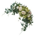 thumbnail image 2 of Transemion 1/2/3 Artificial Flower Wreath - Add Of Beauty To Door Threshold Realistic Appearance white green 1 Pc, 2 of 6