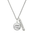 thumbnail image 1 of Delight Jewelry Domed Real Heroes Teach Silvertone Guardian Angel Bar Charm Necklace, 23", 1 of 4
