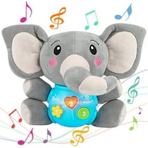 Aitbay Plush Elephant Music Baby Toys 0 3 6 9 12 Months, Cute Stuffed Aminal Light Up Baby Toys Newborn Baby Musical Toys for Infant Babies Boys & Girls Toddlers 0 to 36 Months