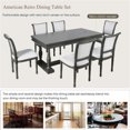 7Piece Dining Table with 4 Trestle Base and 6 Upholstered Chairs with