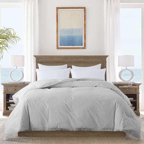 Ruffle Down Comforter - King - Grey