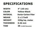 thumbnail image 7 of KARBXON 4 in x 5 ft - TWILL Weave - Advanced Carbon Fiber Fabric - YELLOW - 3K - 240g/meter, 7 of 7