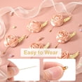 thumbnail image 3 of 4pcs Pink Rose Boutonnieres Flower Buttonholes Pocket Boutonnieres Pins for Wedding(4.7" x 2"), 3 of 6