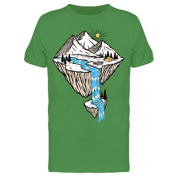 Mountain And Waterfall   Tee Men's -Image by Shutterstock