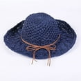 thumbnail image 2 of Women's Foldable Straw Sun Hat Wide Brim UPF 50+ Crochet Summer Floppy Beach Hat, 2 of 8