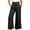 Black, variant on Lovskoo 2024 Women's Full Length Cotton and Linen Pants Casual Slim High Elastic Waist Color Sports Pants Black