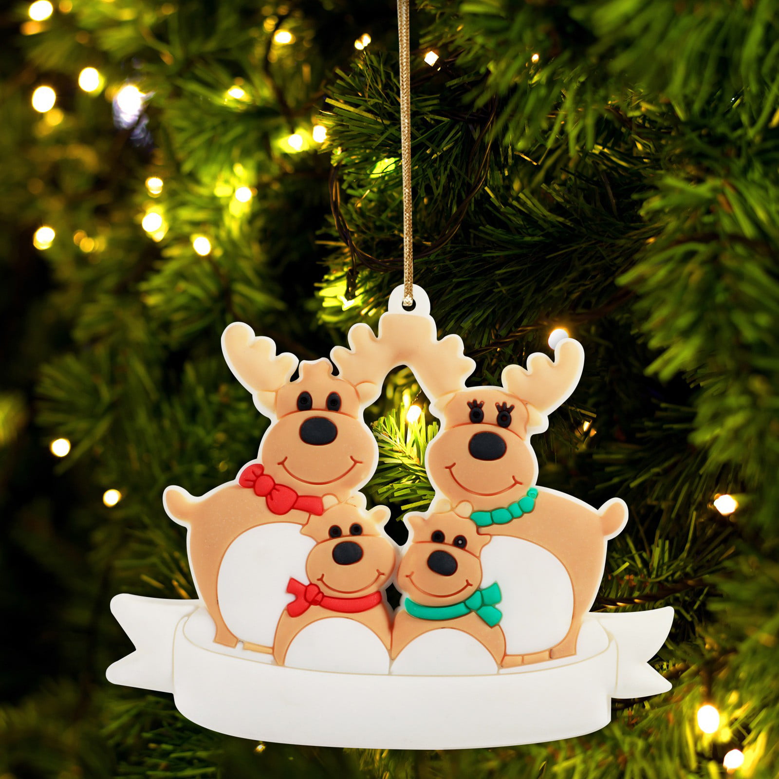 Details about   PERSONALIZED Christmas Tree Ornament Holiday Gift Family Santa Peas 