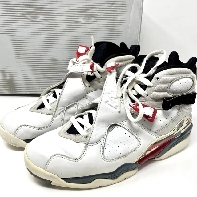 Ni - ke Ni - ke Air Jordan 8 Retro Bugs Bunny Men 11 White Vintage Shoes 2002 305381 101