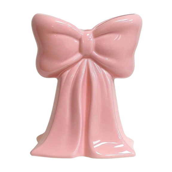 Bow Knot Flower Vase, Creative Sweet Girly Decorative Vase for Flower Arrangement, Small Storage Organizer, Cute Home Decor and Tabletop Ornament
