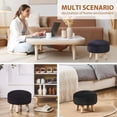 thumbnail image 7 of SONGMY Round Footstool Ottoman Rabbit Wool Mushroom Stool Solid Wood Stool Small Upholstered Ottoman Shoe Changing Foot Stool Step Stool Sofa Footrest Stool for Living Room Bedroom (Black), 7 of 7