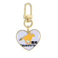 thumbnail image 1 of Voting Probability Equestrian Sports Gold Heart Keychain Metal Keyring Holder, 1 of 3