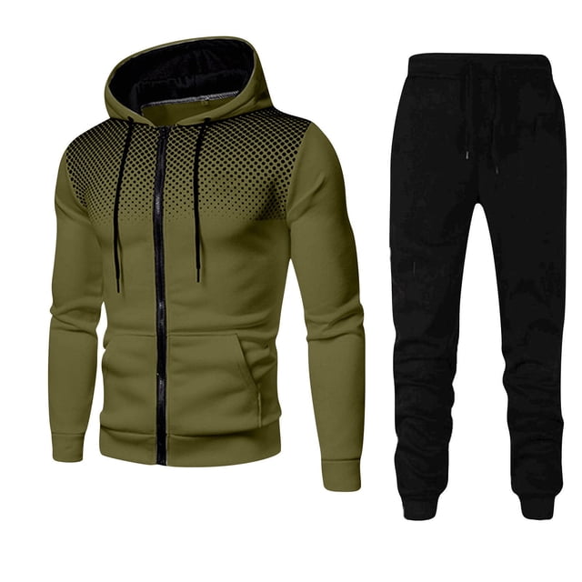 Conjunto deportivo informal con capucha para hombre, conjunto de chándal deportivo suave y elegante, ropa completa con cremallera completa, sudadera con capucha y pantalones