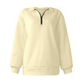 thumbnail image 4 of lnmuld Cute Hoodies Womens Oversized Half Zip Pullover Long Sleeve Sweatshirt Quarter Zip Hoodie Sweater Girls Fall Blouse Clothes Size:3XL, 4 of 4