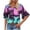 Blue, variant on TaTaai Casual Fashion Women T Shirt Loose Fit Short Sleeve V Neck Double Layer Flounce Sleeve Breathable Comfort Spring Summer Daily Wear Top Gift