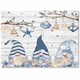 thumbnail image 2 of Area Rugs Indoor Non-Slip Rectangle Rug 5x8 Ft Summer Gnome Ocean Shell Starfish Wood Grain Rug Rubber Backing Floor Mats Non Shedding Home Decor Carpet for Entryway Living Room, 2 of 8