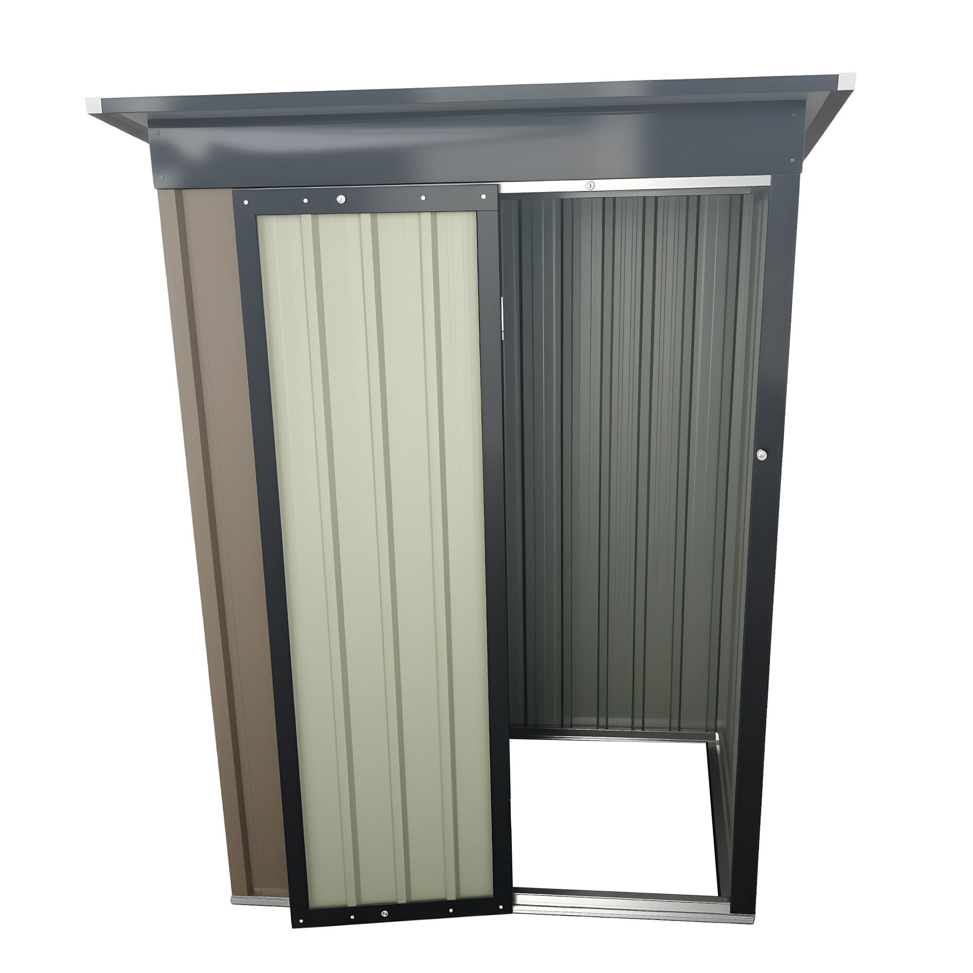 Outdoor Storage Shed 4.27FT x2.42FT Metal Garden Shed 5 X 3 FT Pent Roof with Hinge Door,Garden Storage Shed