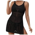 thumbnail image 2 of Brilliant Beach Cover up Womens Bathing Suit Crochet Cover Ups Bikini Swimsuit Loose Sling Coverup Dress Sexy Sleeveless Tank Hollow Out(Black,One size), 2 of 5