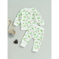 thumbnail image 4 of Bagilaanoe 2PCS Toddler Baby Girl Boy Long Pants Set Dinosaur Print Long Sleeve Sweatshirt Tops + Sweatpants 6M 12M 18M 24M 3T Kids Casual Sweatsuits, 4 of 8