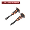 thumbnail image 3 of Uxcell 1set Masonry Chisel 9.8"/11.10" with Hand Guard Flat Pointed Head Chisel with Hand Protection Concrete Chisel, 3 of 5