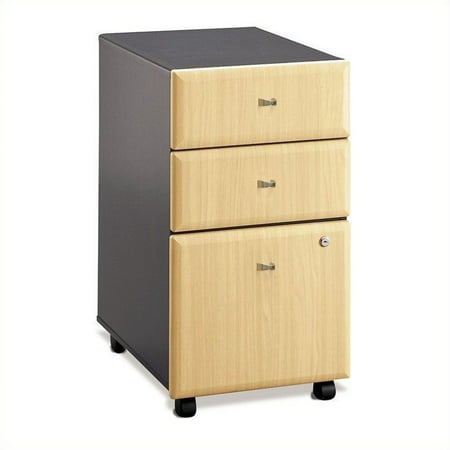 Bush Business Series A 3 Drawer Mobile File Cabinet in Beech
