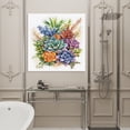 thumbnail image 4 of Wall Art Prints, Summer Botanical Succulents Framed Canvas Prints for Bedroom Living Room Bathroom Office, Watercolor Spring Floral Botanical Gallery Wrap Wall Art Poster for Gifts Home Decor 20"x20", 4 of 9