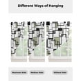 thumbnail image 4 of Sage Green Geometric Swag Valances for Windows, Simple Black Gray Abstract Striped Rod Pocket Sheer Valances for Small Windows, Swag Toppers Light Filtering for Kitchen Living Room 2 Panels 28''x36'', 4 of 6