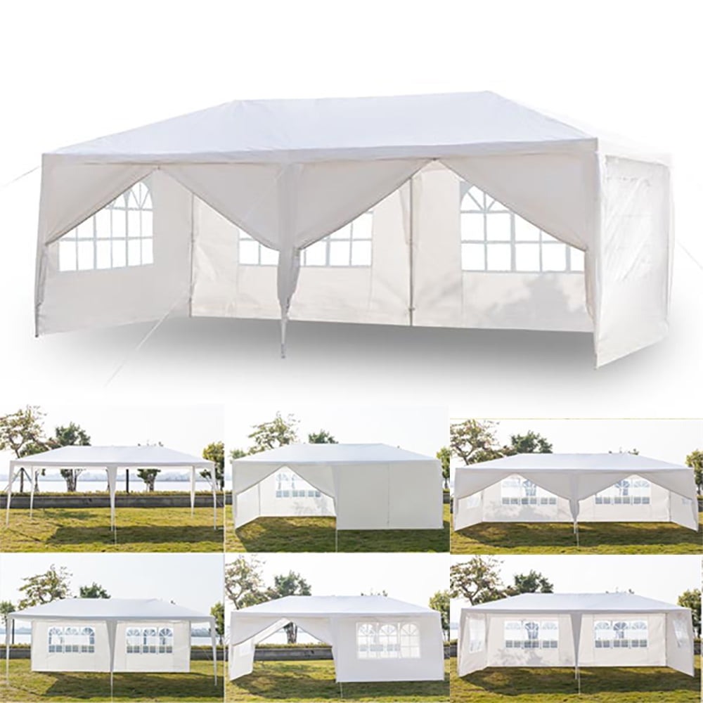 Kepooman 20'x 10'Canopy Tent With 6 Sides Sidewalls, Wedding Party Tent with Two Doors, White Kepooman 20'x 10'Canopy Tent With 6 Sides Sidewalls, Wedding Party Tent with Two Doors, White