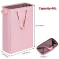 thumbnail image 3 of Efluky Laundry Basket,48L Dirty Clothes Basket with Handles, Foldable Laundry Basket for Clothes, Slim Laundry Hamper for Laundry Room, Dorm and Bedroom,Pink, 3 of 8