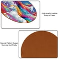 thumbnail image 5 of Unicorn 6pcs Round Microfiber Leather Coasters, 11x11 cm/4.3x4.3 in - Premium Table Drink Coasters Set for Home and Office, 5 of 6