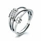 thumbnail image 5 of Ansiedad y ansiedad fidget anillo de cuentas de plata meditación anillo giratorio ajustable regalo de niña abierta, 5 of 5