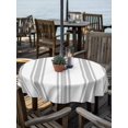 thumbnail image 2 of Outdoor Tablecloth with Umbrella Hole for Patio/Picnic/Party/Camping, Grey Striped Waterproof Table Cloth Round Cover Washable, Farmhouse Aesthetic Modern Stripes (Dia 54"), 2 of 9