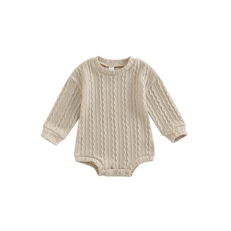 

Baby Sweater Romper Boy Girl Crewneck Sweatshirt Onesie Long Sleeve Knit Bodysuit Top Warm Fall Winter Clothes