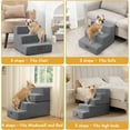 thumbnail image 5 of Dog Stairs for Small Dogs & Cats, 4-Step Non-Slip Pet Steps for Beds & Couches, Grey, 18.5" H, 5 of 12