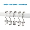 thumbnail image 4 of Anneaux de Crochets pour Rideau de Douche, Crochets de Douche en Métal à Double Glissement Résistants à la Rouille pour Tiges de Douche et Rideaux de Salle de Bain, Ensemble de 12 Crochets - Chrome, 4 of 4