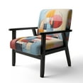 thumbnail image 3 of Designart "Focusing on Geometric Abstraction IV" Multi-Color Abstract Spirals Upholstered Accent Chair - Modern Arm Chair For Bedroom, 3 of 7