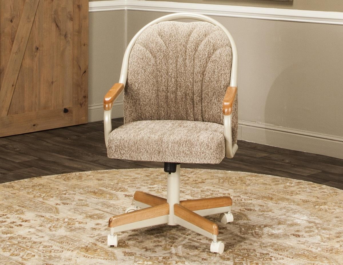 Caster Chair Company Britney Swivel Tilt Caster Arm Chair in Wheat