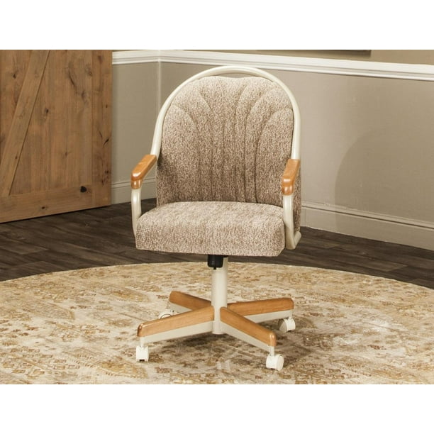 Caster Chair Company Britney Swivel Tilt Caster Arm Chair in Wheat