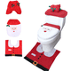 thumbnail image 1 of Juego de 3 piezas de baño navideño con funda de inodoro y alfombra de Papá Noel, cubierta de tanque, decoración navideña, 1 of 8