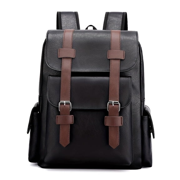 PRIYAL PU Leather Laptop Backpack,Vintage Travel Rucksack for Work,Travel,Large Casual Daypacks