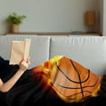 thumbnail image 3 of Sports Soft Flannel Fleece Throw Blanket, Basketball Lover Ball Speed Shoot Hoops Kids Sporty Fun Art Print, Cozy Plush for Indoor and Outdoor Use, 50" x 60", Orange Black, by Ambesonne, 3 of 5