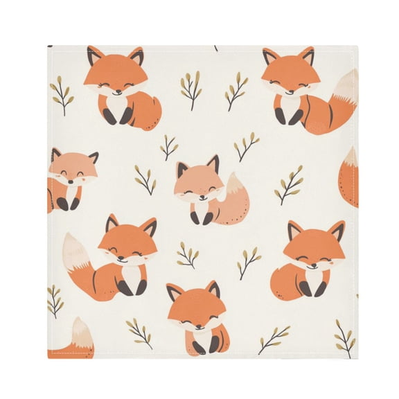 Qxltty Cute Fox Napkins 20×20in Perfect for Parties Dinners Weddings Cocktail Housewarming Cloth Napkins Set of 6